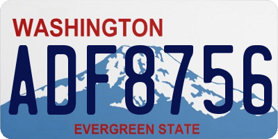 WA license plate ADF8756