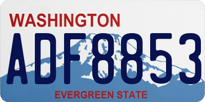 WA license plate ADF8853