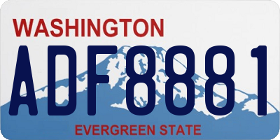 WA license plate ADF8881
