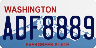 WA license plate ADF8889