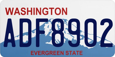 WA license plate ADF8902