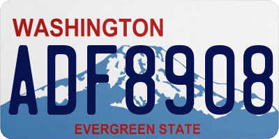 WA license plate ADF8908