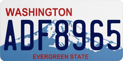 WA license plate ADF8965