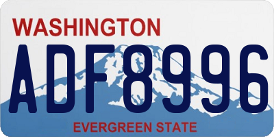WA license plate ADF8996