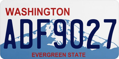 WA license plate ADF9027