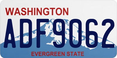 WA license plate ADF9062