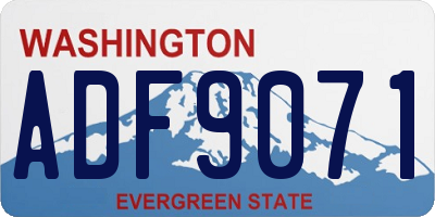 WA license plate ADF9071
