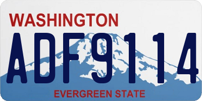 WA license plate ADF9114