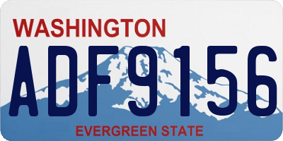 WA license plate ADF9156