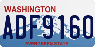 WA license plate ADF9160