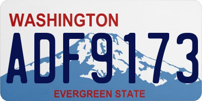 WA license plate ADF9173