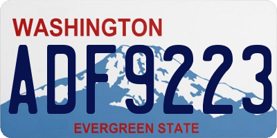 WA license plate ADF9223
