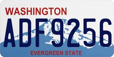 WA license plate ADF9256