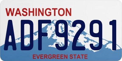 WA license plate ADF9291