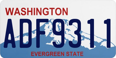 WA license plate ADF9311