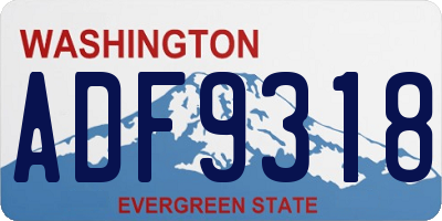 WA license plate ADF9318
