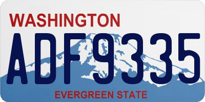 WA license plate ADF9335