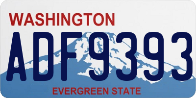 WA license plate ADF9393