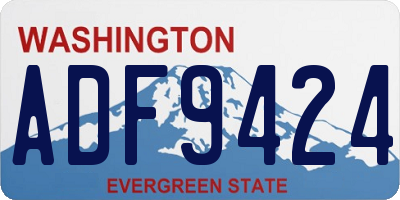 WA license plate ADF9424