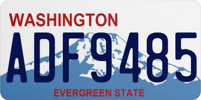 WA license plate ADF9485