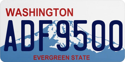 WA license plate ADF9500