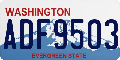 WA license plate ADF9503