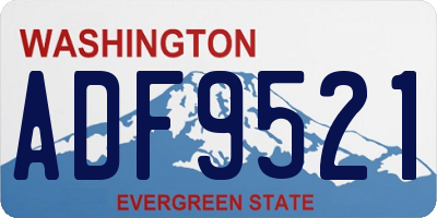 WA license plate ADF9521