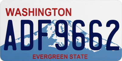 WA license plate ADF9662