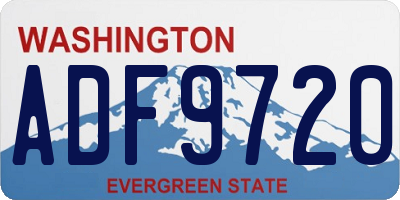 WA license plate ADF9720