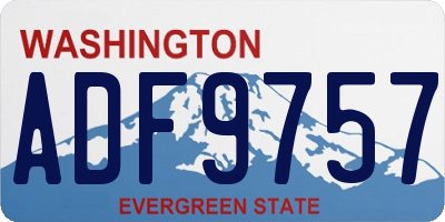 WA license plate ADF9757