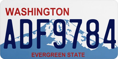 WA license plate ADF9784