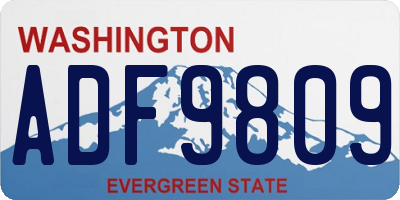 WA license plate ADF9809
