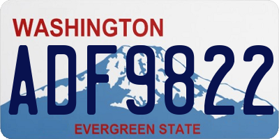 WA license plate ADF9822