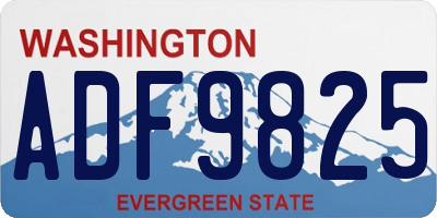 WA license plate ADF9825