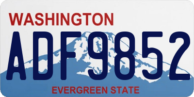 WA license plate ADF9852