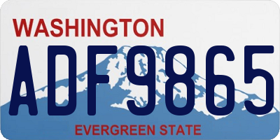 WA license plate ADF9865