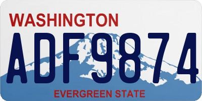 WA license plate ADF9874