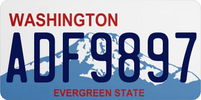 WA license plate ADF9897