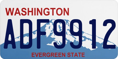 WA license plate ADF9912