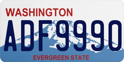 WA license plate ADF9990