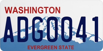 WA license plate ADG0041