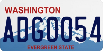 WA license plate ADG0054