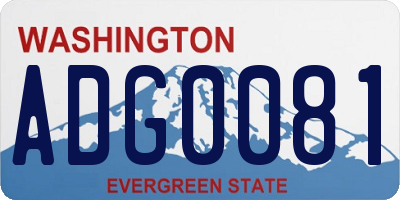 WA license plate ADG0081