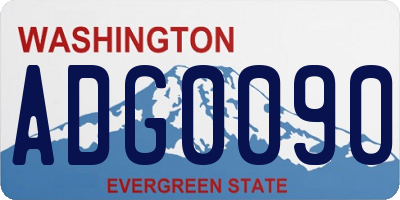 WA license plate ADG0090