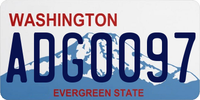 WA license plate ADG0097