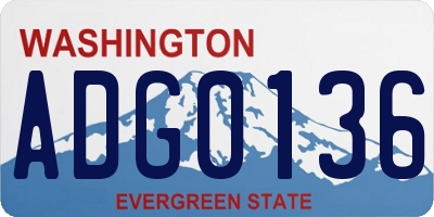 WA license plate ADG0136