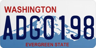WA license plate ADG0198