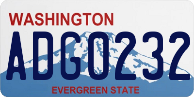 WA license plate ADG0232