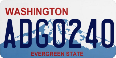 WA license plate ADG0240
