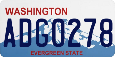 WA license plate ADG0278
